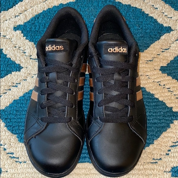 adidas black and rose gold sneakers